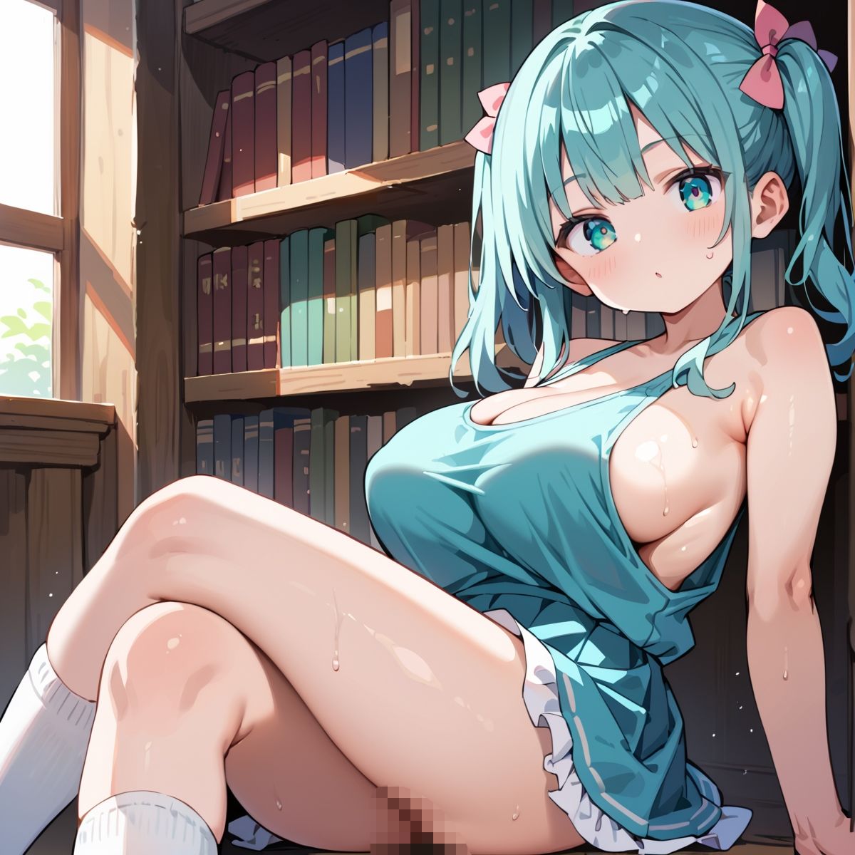 サンプル画像2:夏休み、図書館の静寂に溶ける2人の秘密page.3(プリズムK) [d_666810]