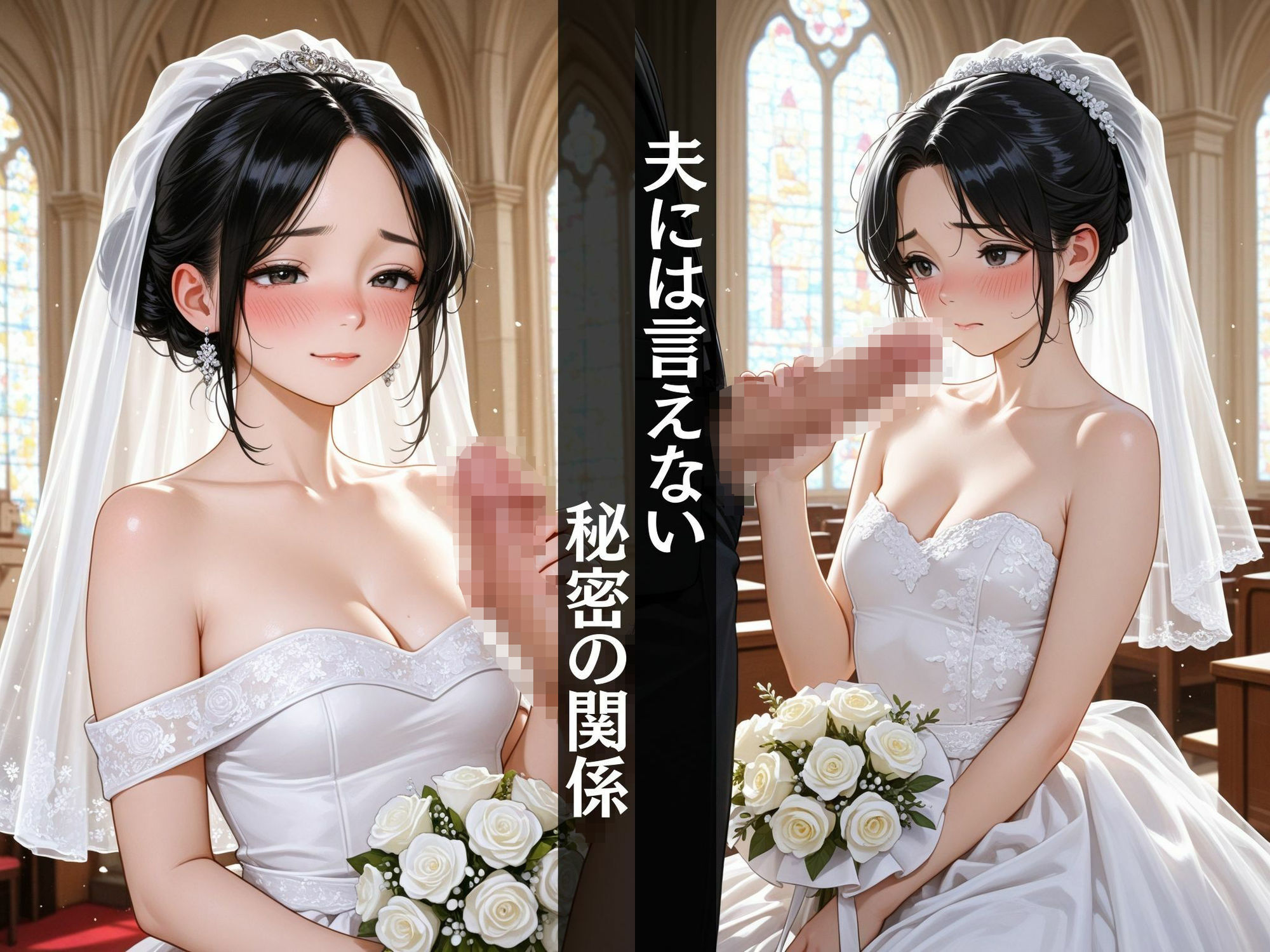 サンプル画像3:【花嫁浮気】  幸せの直後に油断のNTR〜二次会へ行く夫に隠れて…〜(矛盾した不純) [d_666890]