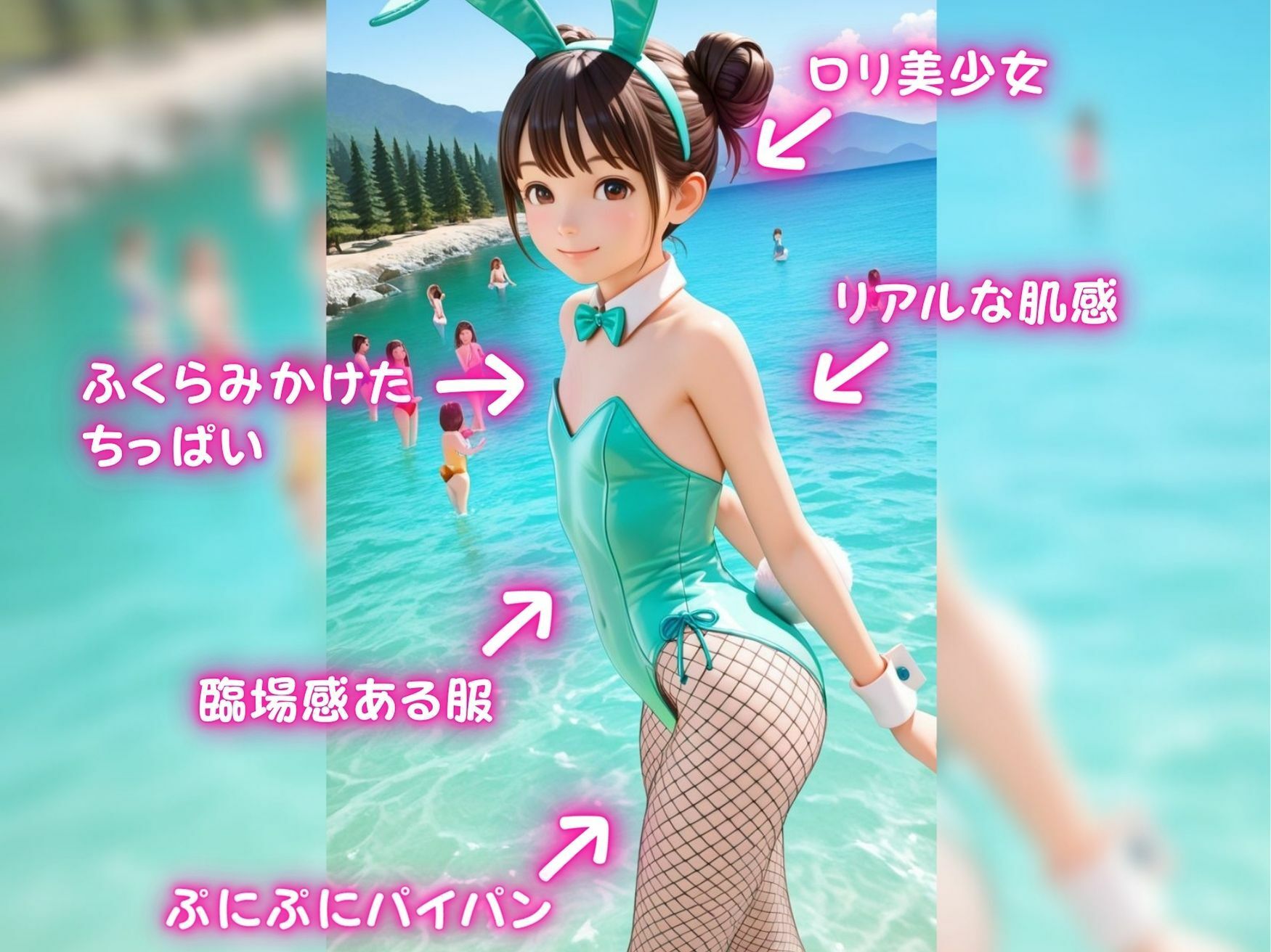 発情うさぎ島 〜ちっぱいパイパン妹バニー達と禁断交尾〜【縦長500枚】 画像2