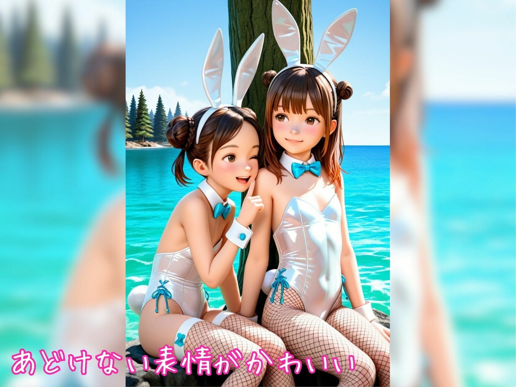 発情うさぎ島 〜ちっぱいパイパン妹バニー達と禁断交尾〜【縦長500枚】 画像6