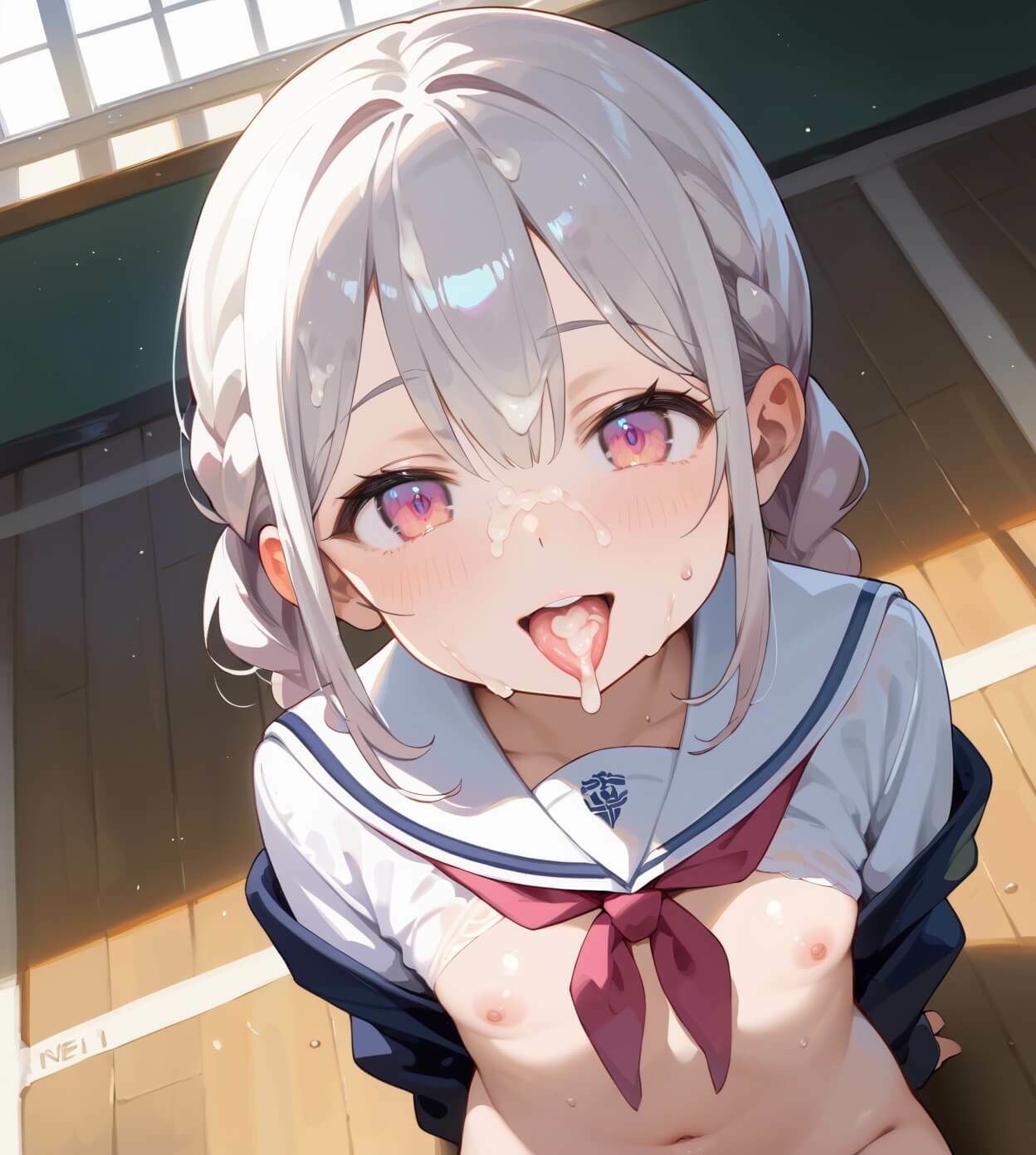 サンプル画像4:ちっぱい娘と隠れて体育館で・230枚(セイウチ芸人) [d_667041]