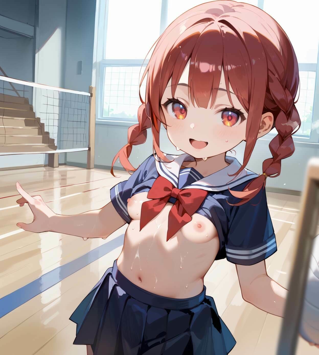 ちっぱい娘と隠れて体育館で2・230枚 画像2