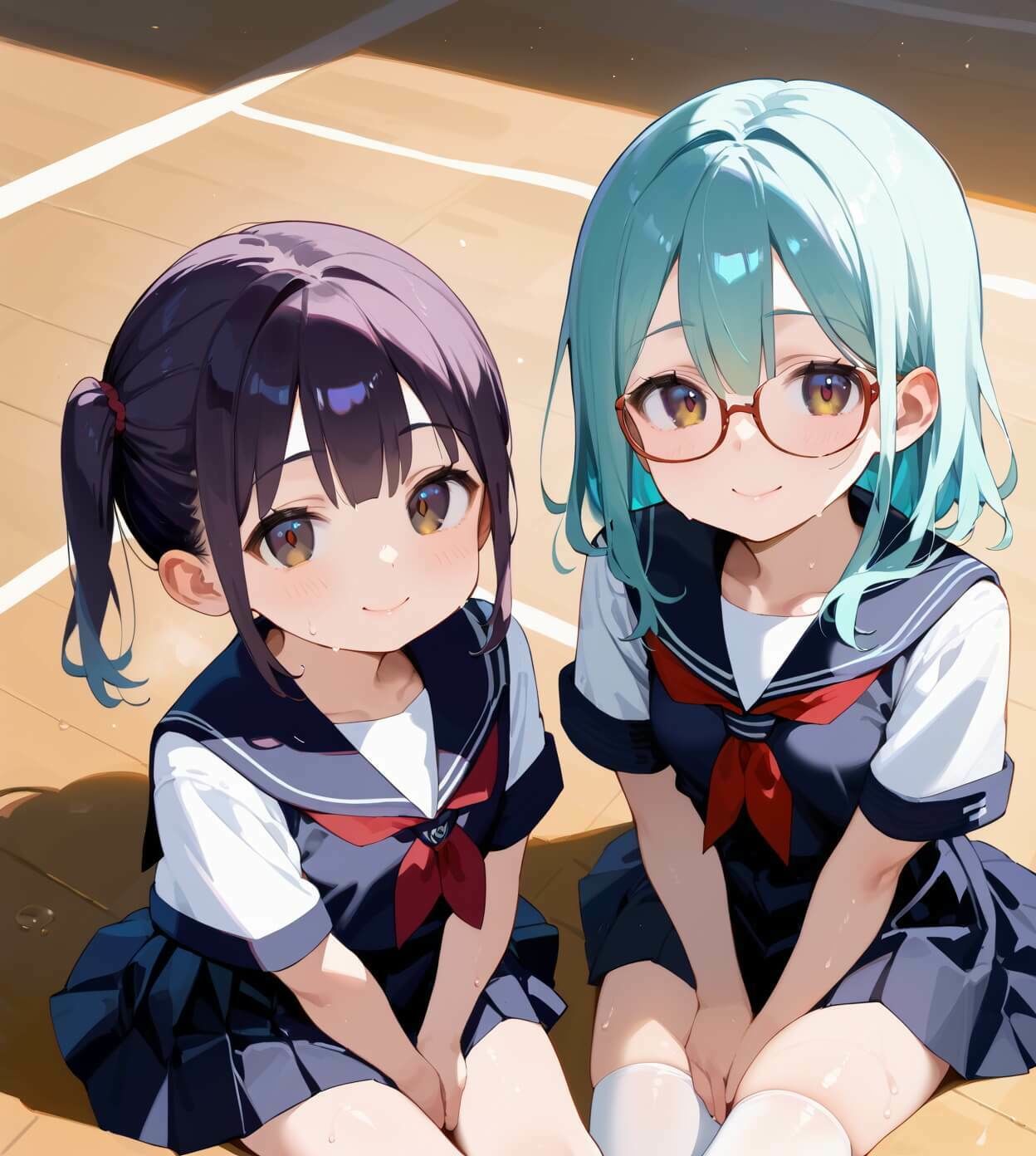 サンプル画像1:ちっぱい娘と隠れて体育館で6・230枚(セイウチ芸人) [d_667061]