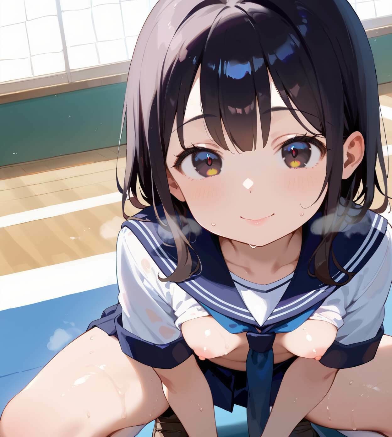 サンプル画像2:ちっぱい娘と隠れて体育館で6・230枚(セイウチ芸人) [d_667061]