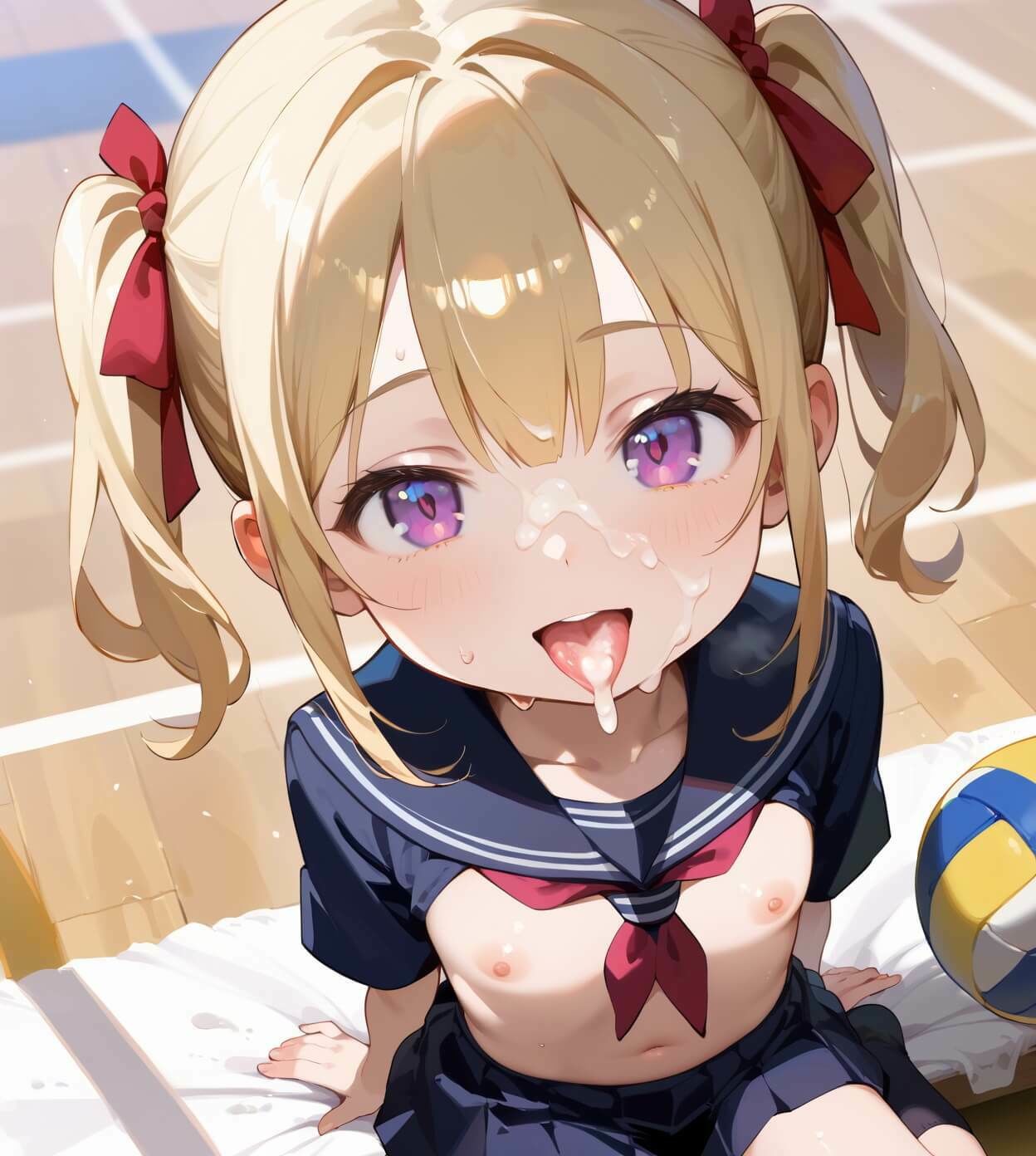 サンプル画像4:ちっぱい娘と隠れて体育館で6・230枚(セイウチ芸人) [d_667061]