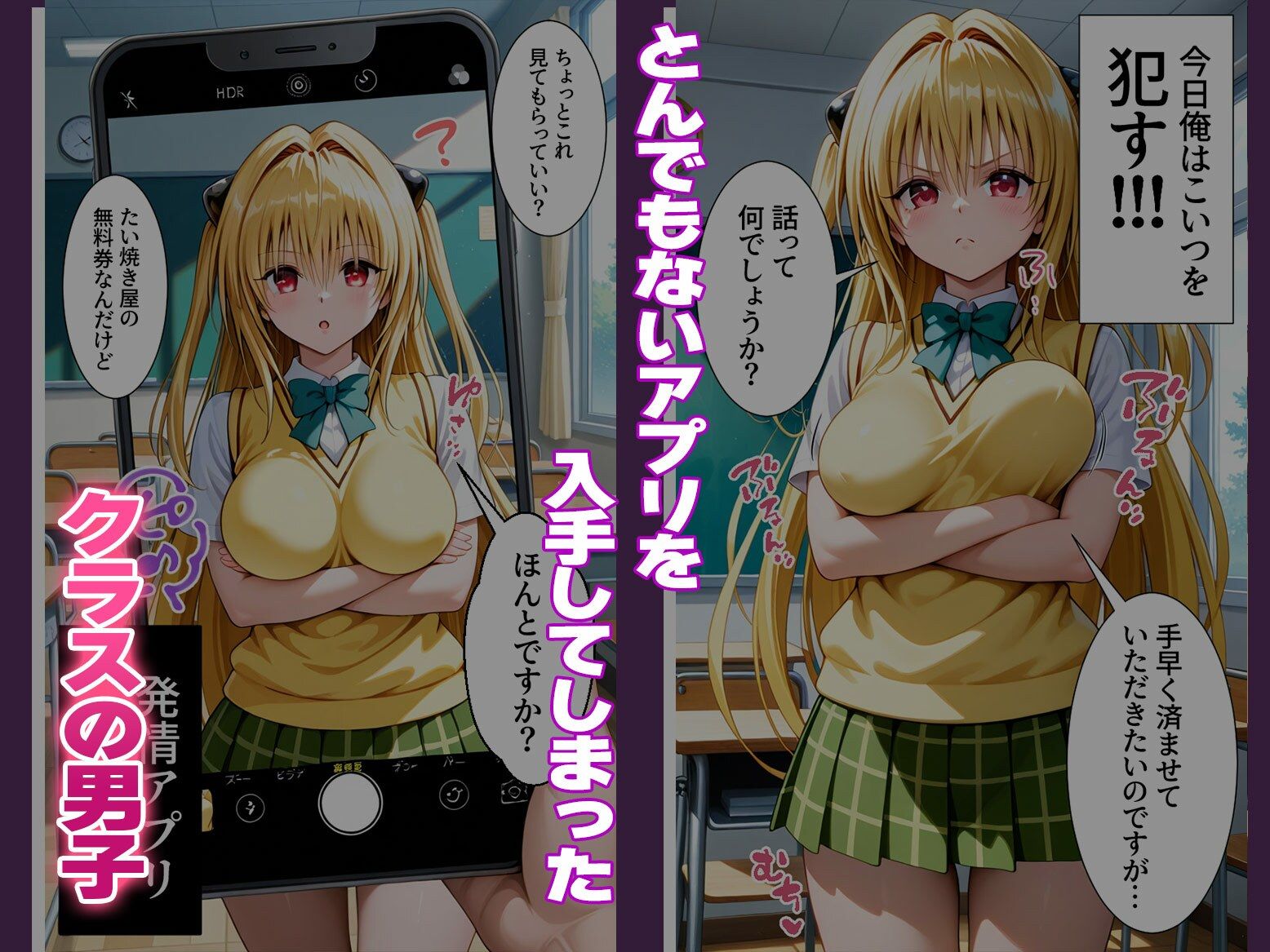 サンプル画像1:〜チートすぎる発情アプリ〜効果絶大絶頂教室 金色の〇ミ編 Vol.2(エロテロ本舗) [d_667091]