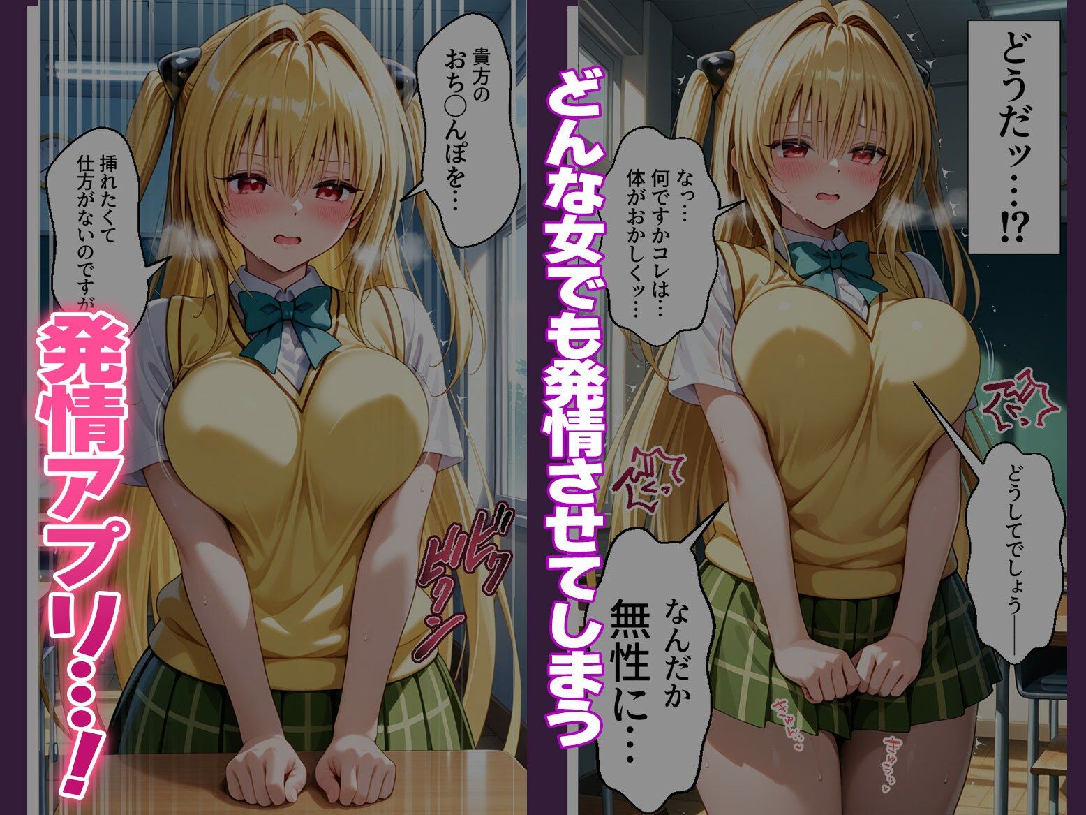 サンプル画像2:〜チートすぎる発情アプリ〜効果絶大絶頂教室 金色の〇ミ編 Vol.2(エロテロ本舗) [d_667091]