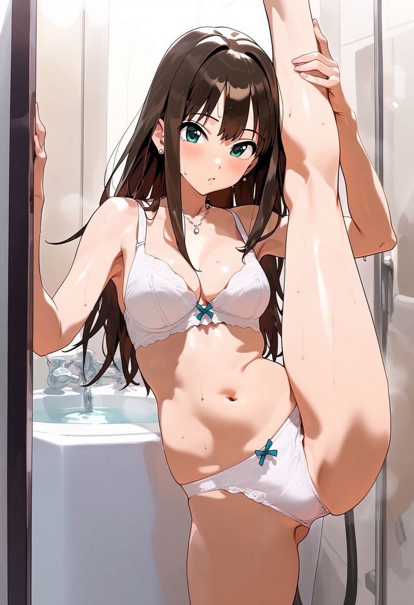 サンプル画像4:大きなおしりが魅力のアイドル！渋〇凛ちゃんのお風呂でお着がえ！（291枚）(日曜日のままま AIイラスト個人製作) [d_667151]