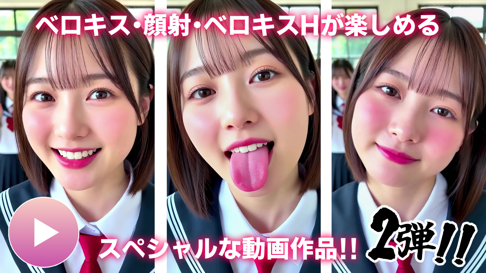 サンプル画像1:【動画】至福のベロキス2 中出しエッチ＆顔射＆添い寝手コキ！〜女子校生〜(コメットパンチ) [d_667359]