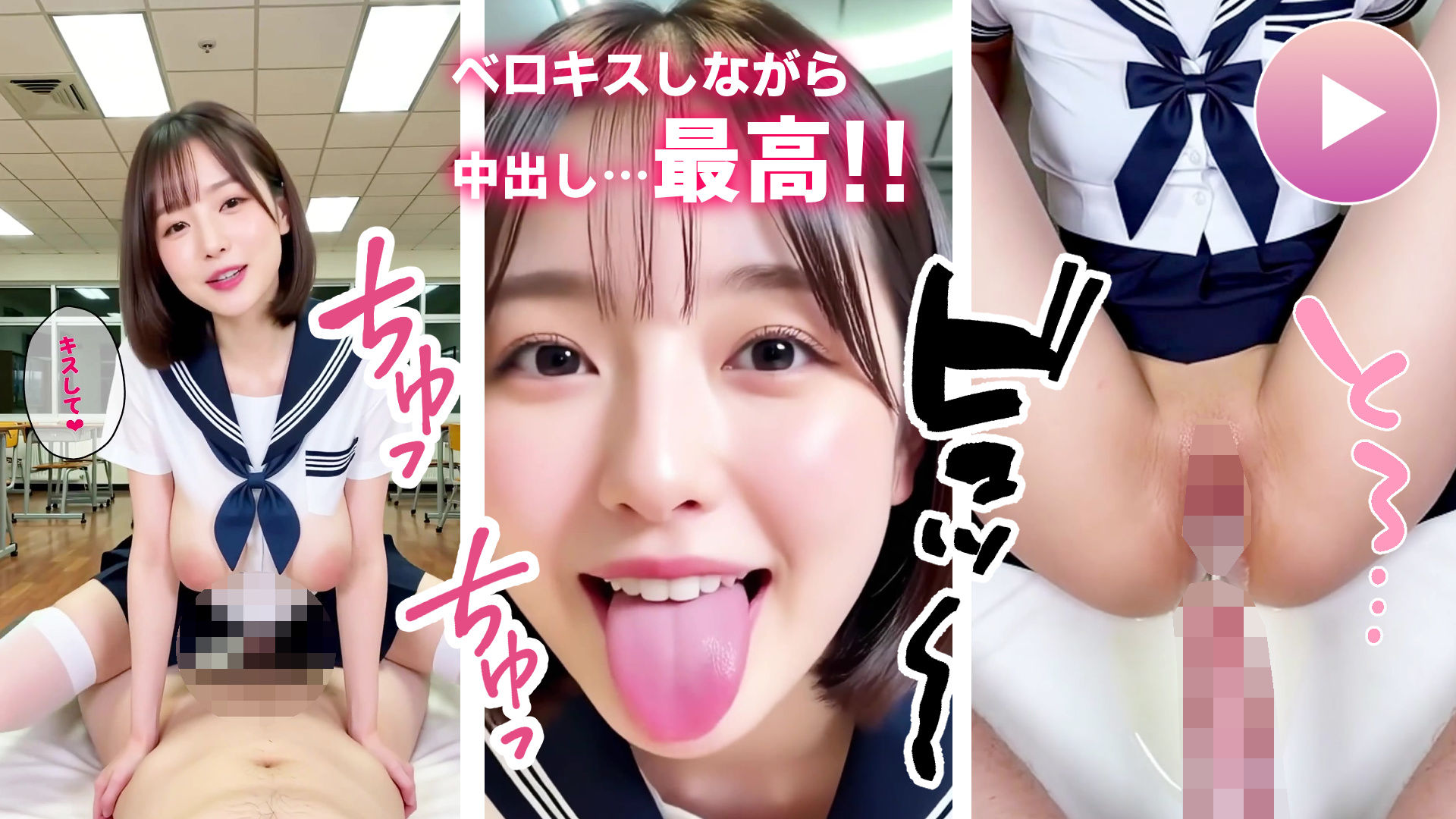 サンプル画像4:【動画】至福のベロキス2 中出しエッチ＆顔射＆添い寝手コキ！〜女子校生〜(コメットパンチ) [d_667359]