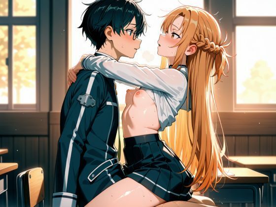 ザーメン大好きヒロインとの卑猥な学生性活（アスナ編） 画像7