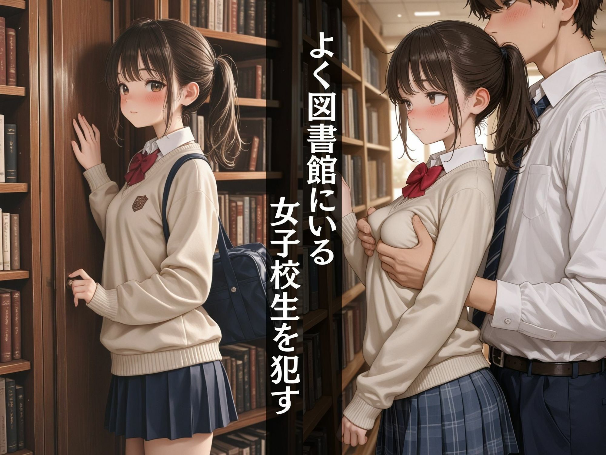 【受精勉強】 図書館で勉強する女子校生〜溜まった性欲を発散させる！〜1