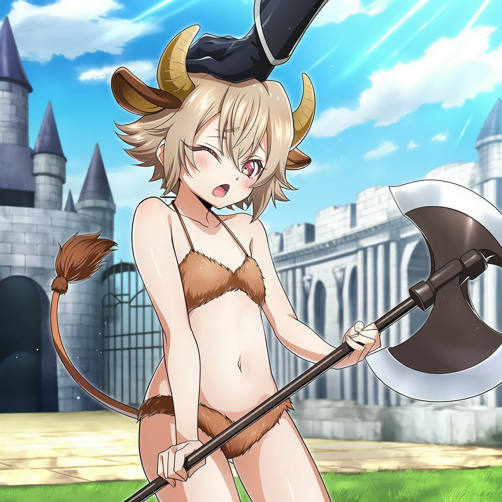 サンプル画像2:頭を撫でるとどんどん成長するミノタウロスに懐かれる_出会い編(hwd) [d_668130]