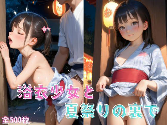 浴衣少女と夏祭りの裏で
