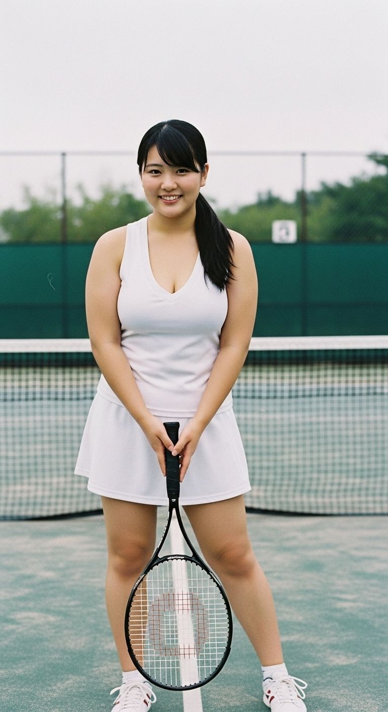テニスウエアの爆乳アイドル 画像1