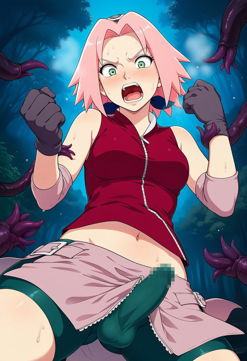 サクラ vs ぬるぬる触手【ふたなり編】 画像5