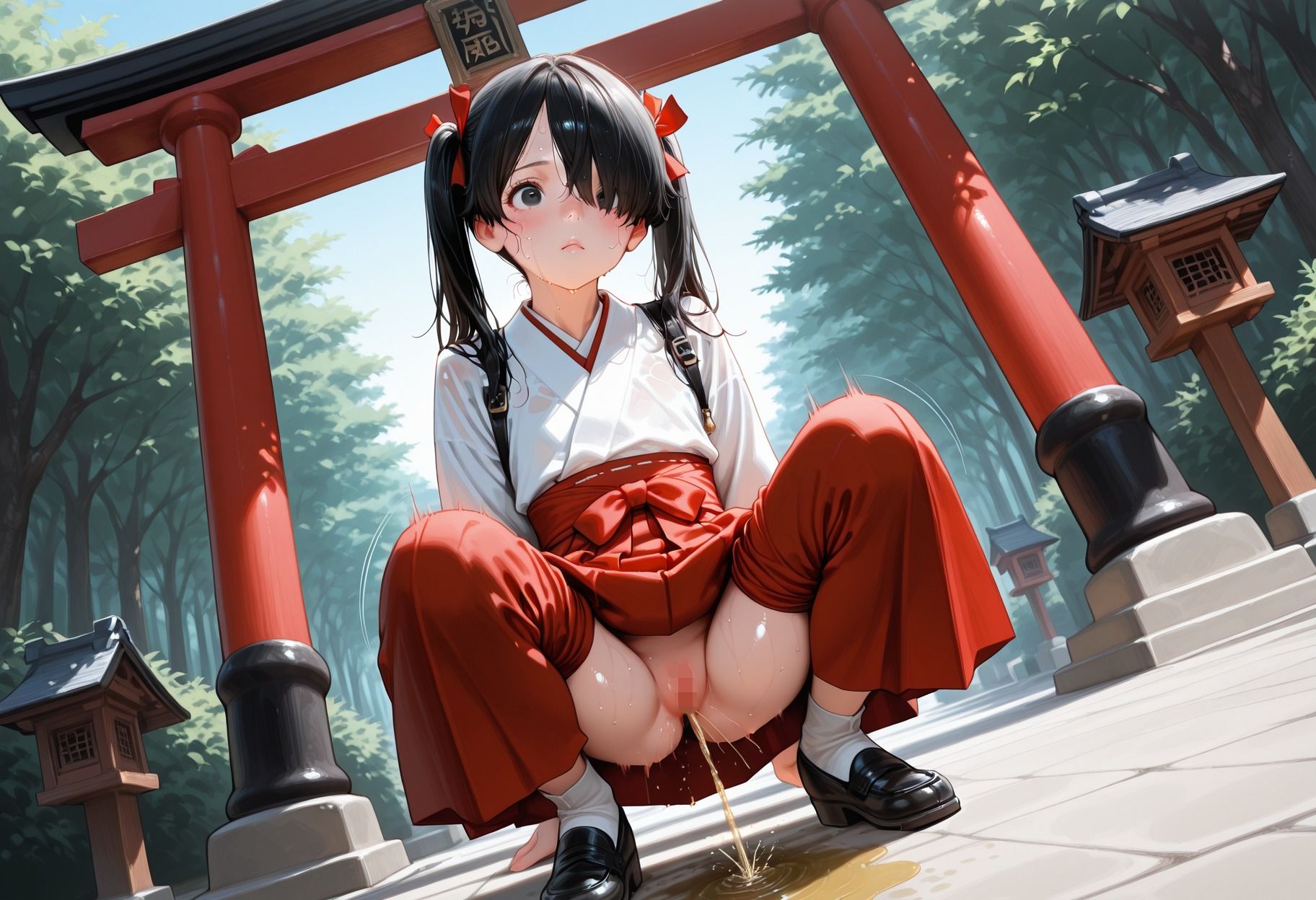 神社生まれの神聖なまんこでお清めください つるまん巫女様 サンプル画像 2