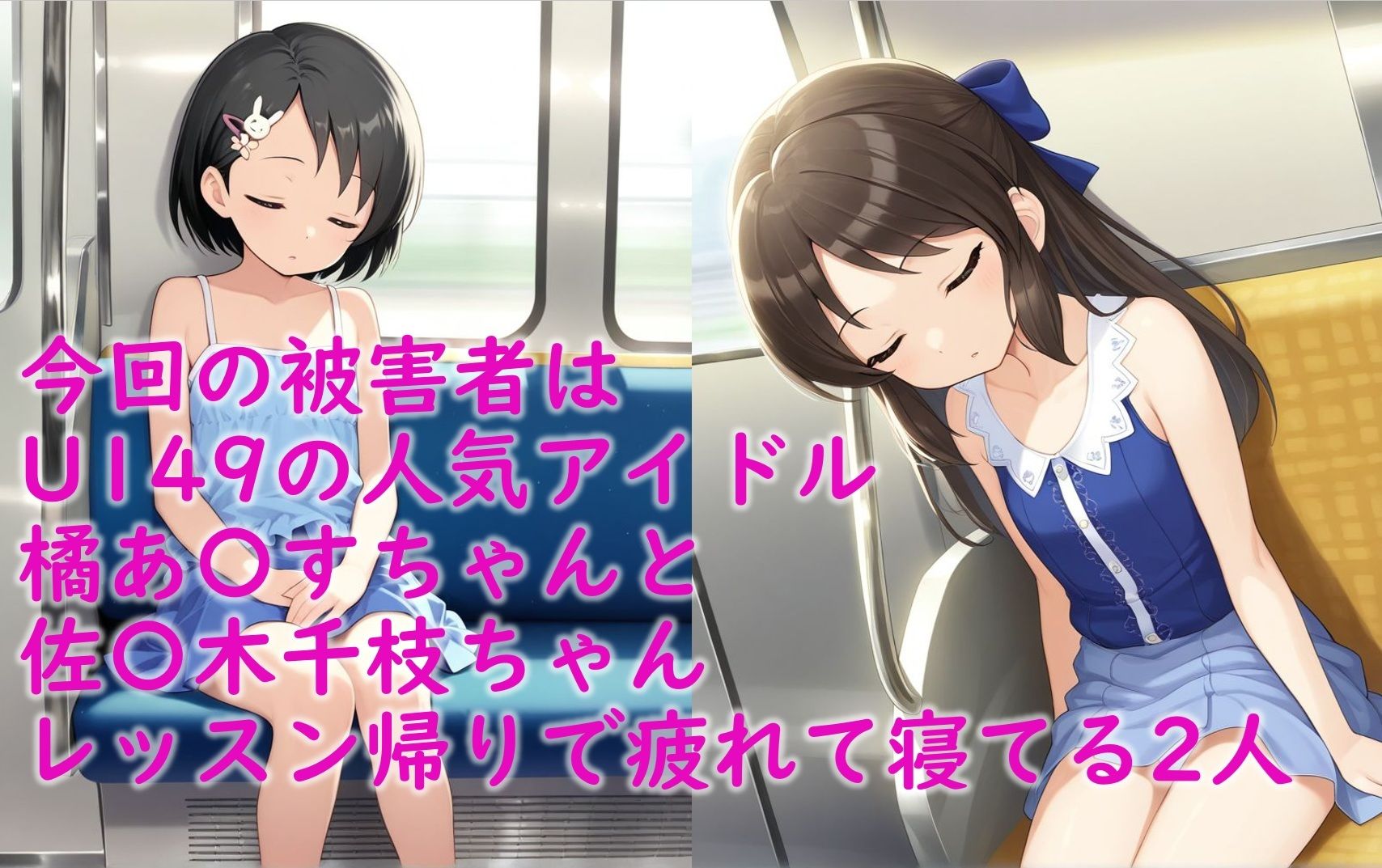 U149の2人(橘あ〇すと佐〇木千枝)が電車で睡眠姦される話2