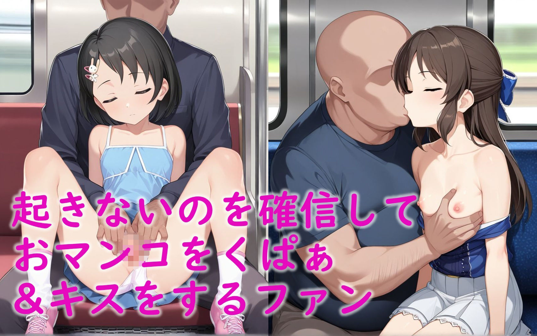 U149の2人(橘あ〇すと佐〇木千枝)が電車で睡眠姦される話6