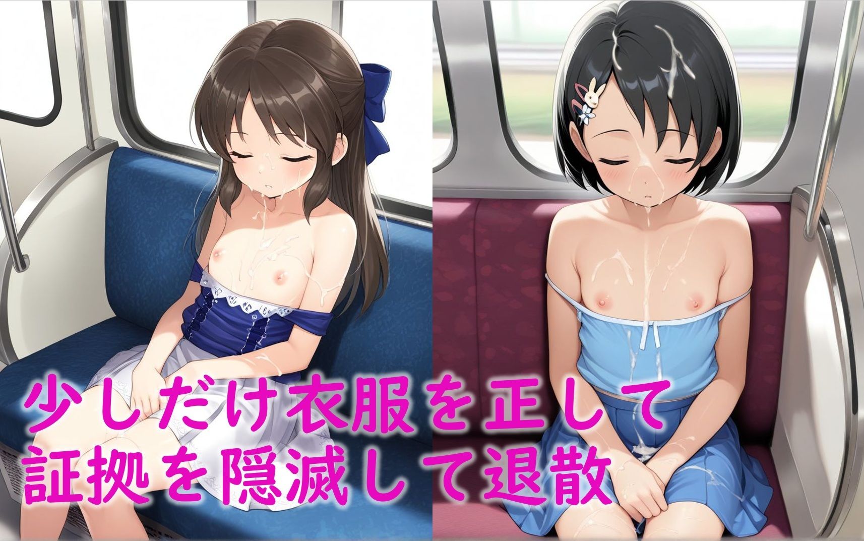 U149の2人(橘あ〇すと佐〇木千枝)が電車で睡眠姦される話10