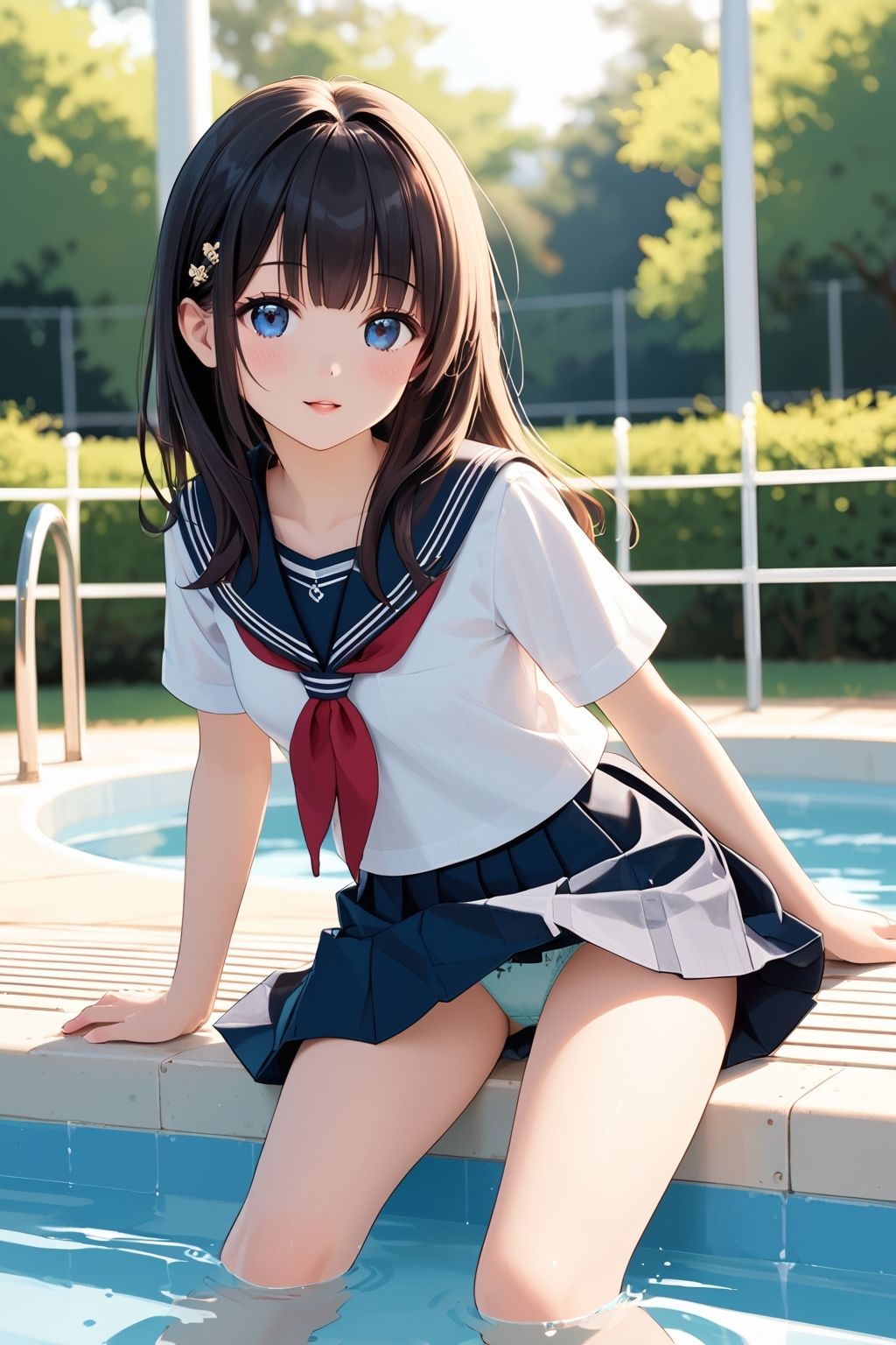 サンプル画像1:【ラッキーパンチラ】パンツが見えていることに気づいていない女の子たち(ホワイトいらすと) [d_668711]