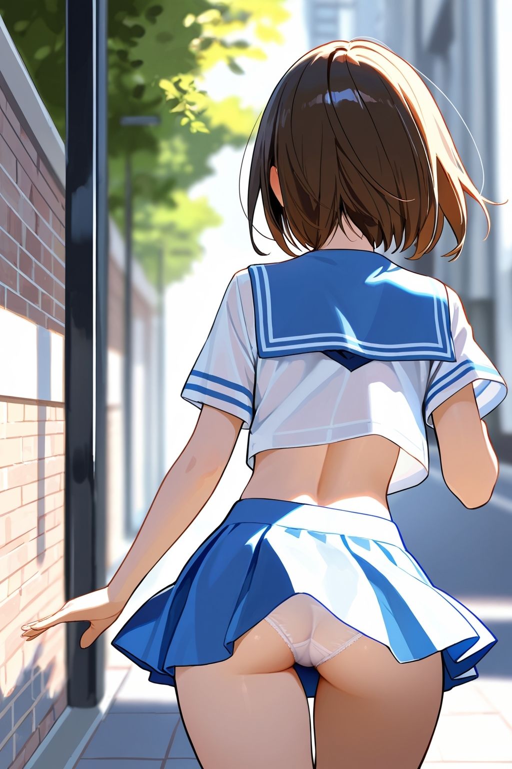 サンプル画像3:【ラッキーパンチラ】パンツが見えていることに気づいていない女の子たち(ホワイトいらすと) [d_668711]