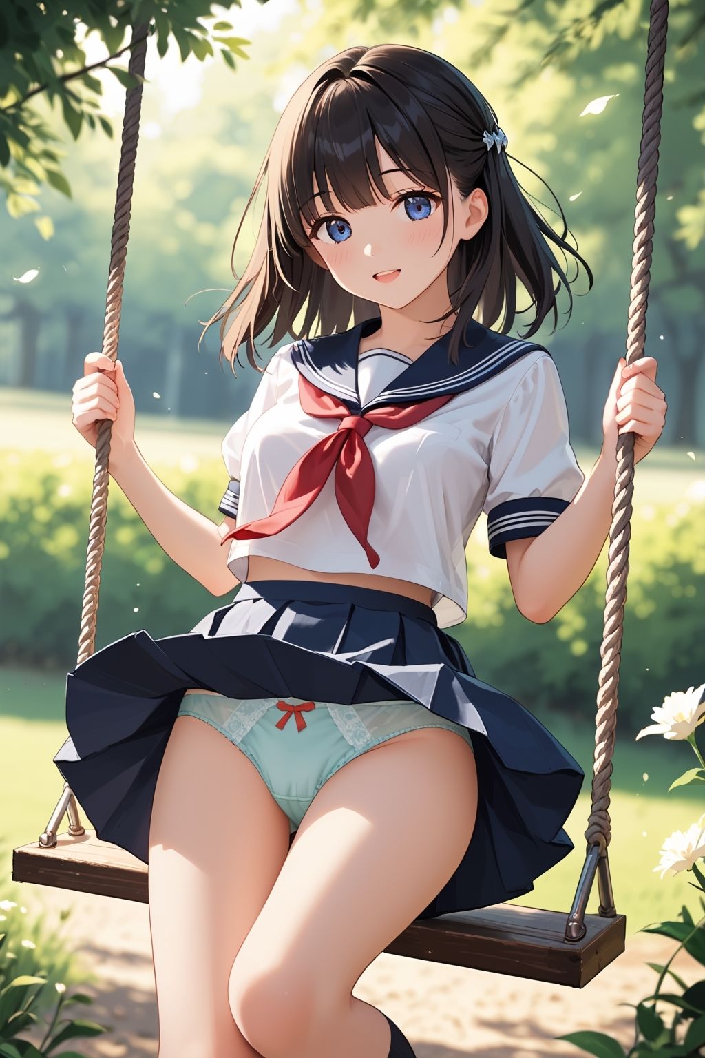 サンプル画像5:【ラッキーパンチラ】パンツが見えていることに気づいていない女の子たち(ホワイトいらすと) [d_668711]