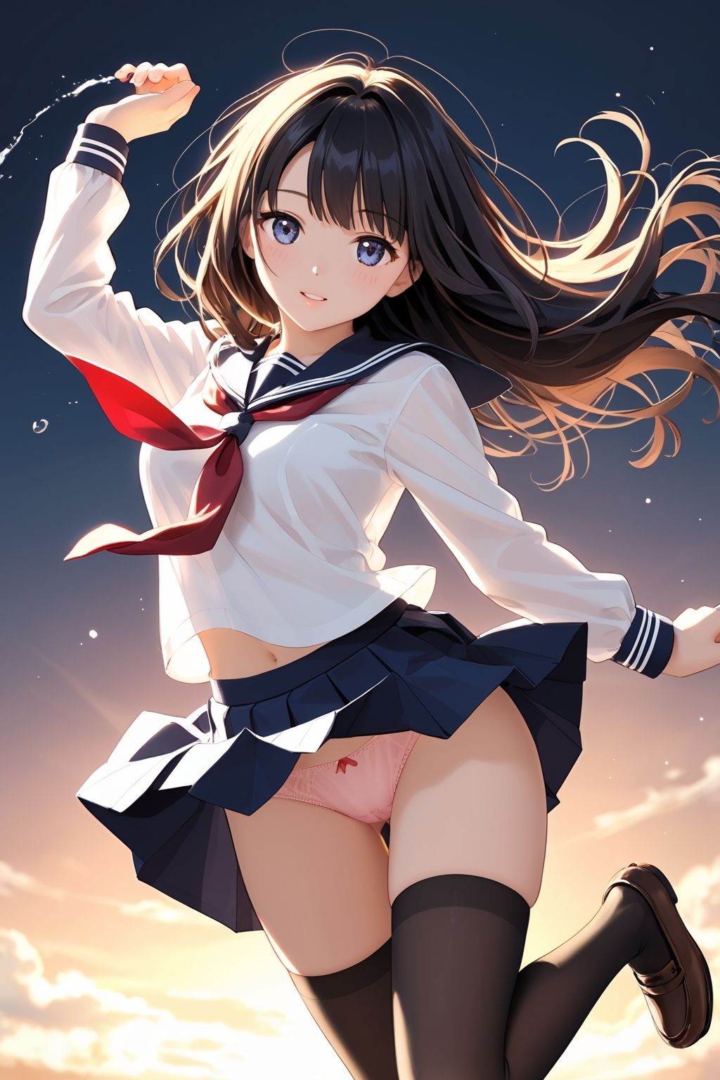 サンプル画像6:【ラッキーパンチラ】パンツが見えていることに気づいていない女の子たち(ホワイトいらすと) [d_668711]