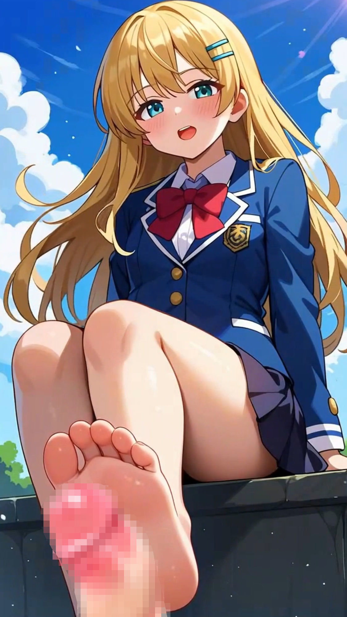 サンプル画像3:【ビデオ3分】足コキでオナサポ！ミニスカ制服ギャル！【静止画37枚付き】(ひろぴょん工房) [d_668734]