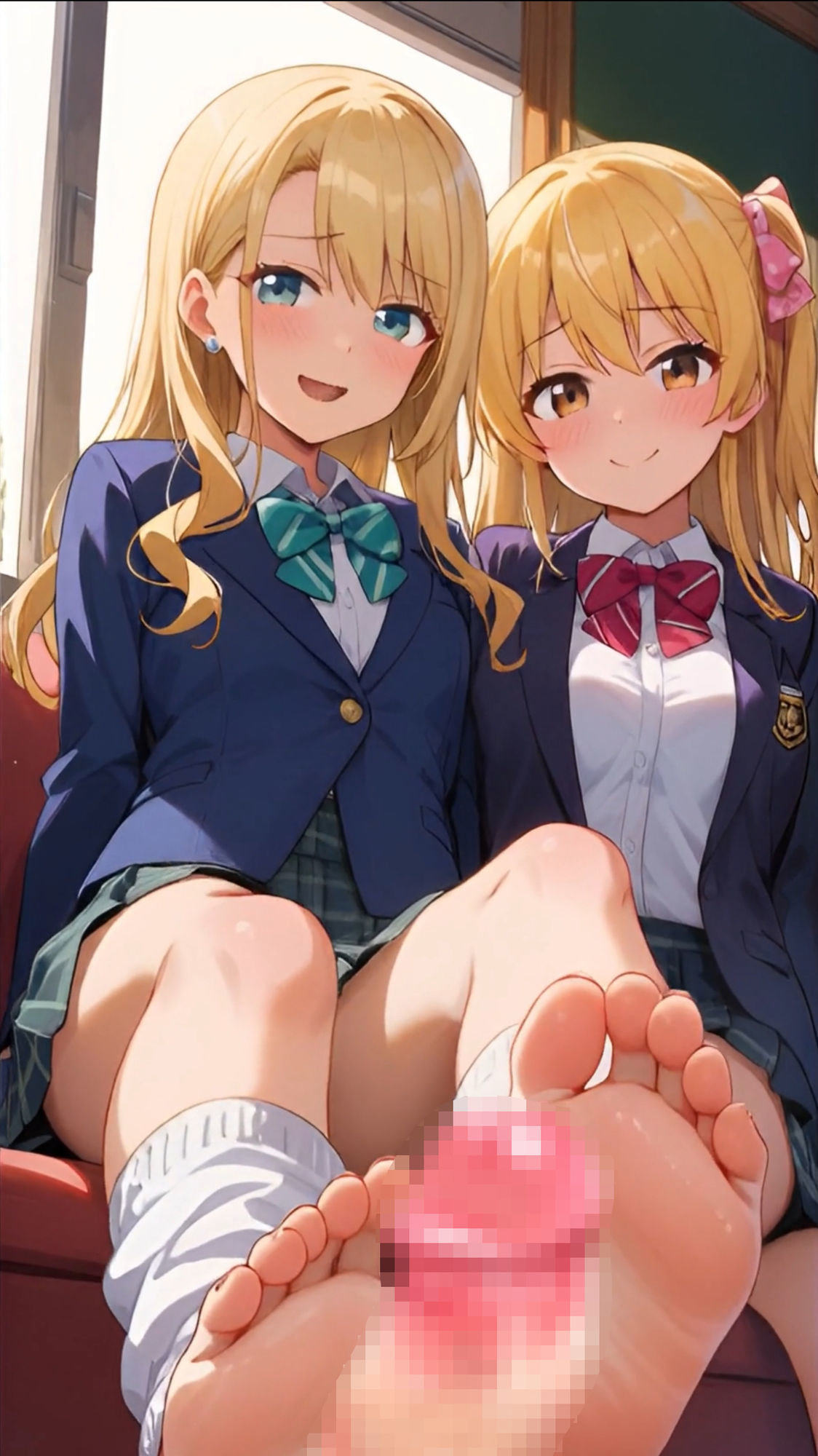 サンプル画像5:【ビデオ3分】足コキでオナサポ！ミニスカ制服ギャル！【静止画37枚付き】(ひろぴょん工房) [d_668734]