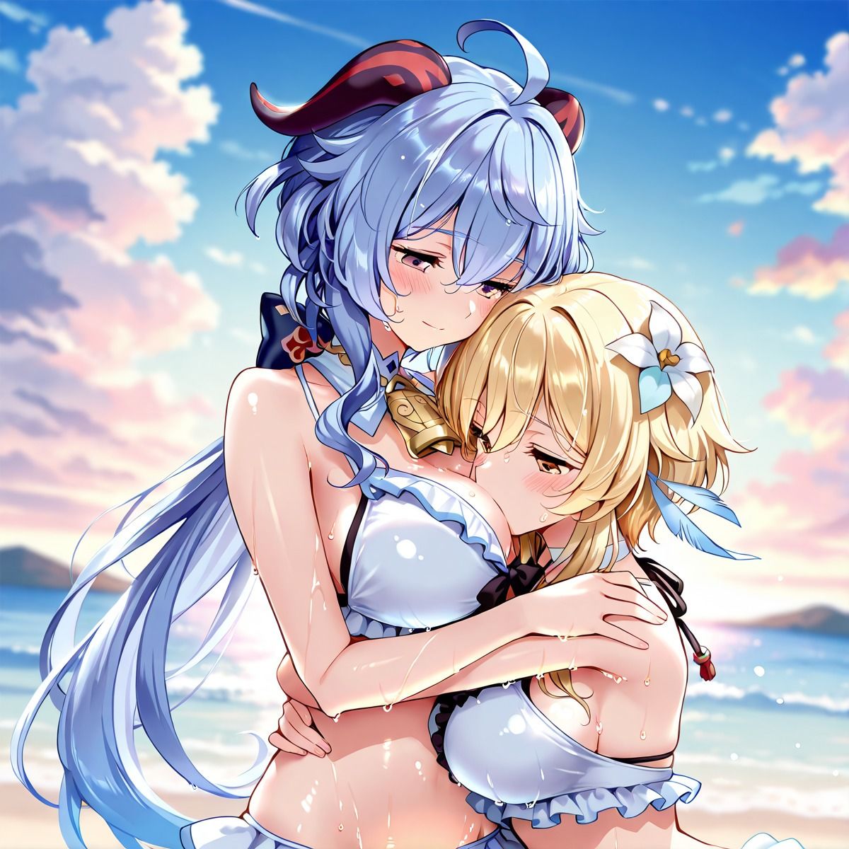 サンプル画像1:ほ〇る×甘〇 ふたなり百合CG集2(AI戦士グンドゥム) [d_668796]