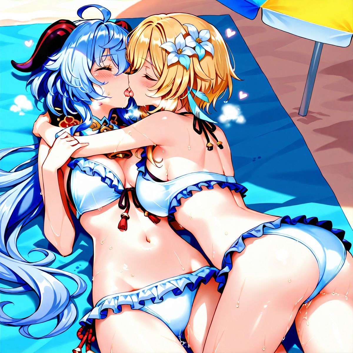 サンプル画像2:ほ〇る×甘〇 ふたなり百合CG集2(AI戦士グンドゥム) [d_668796]