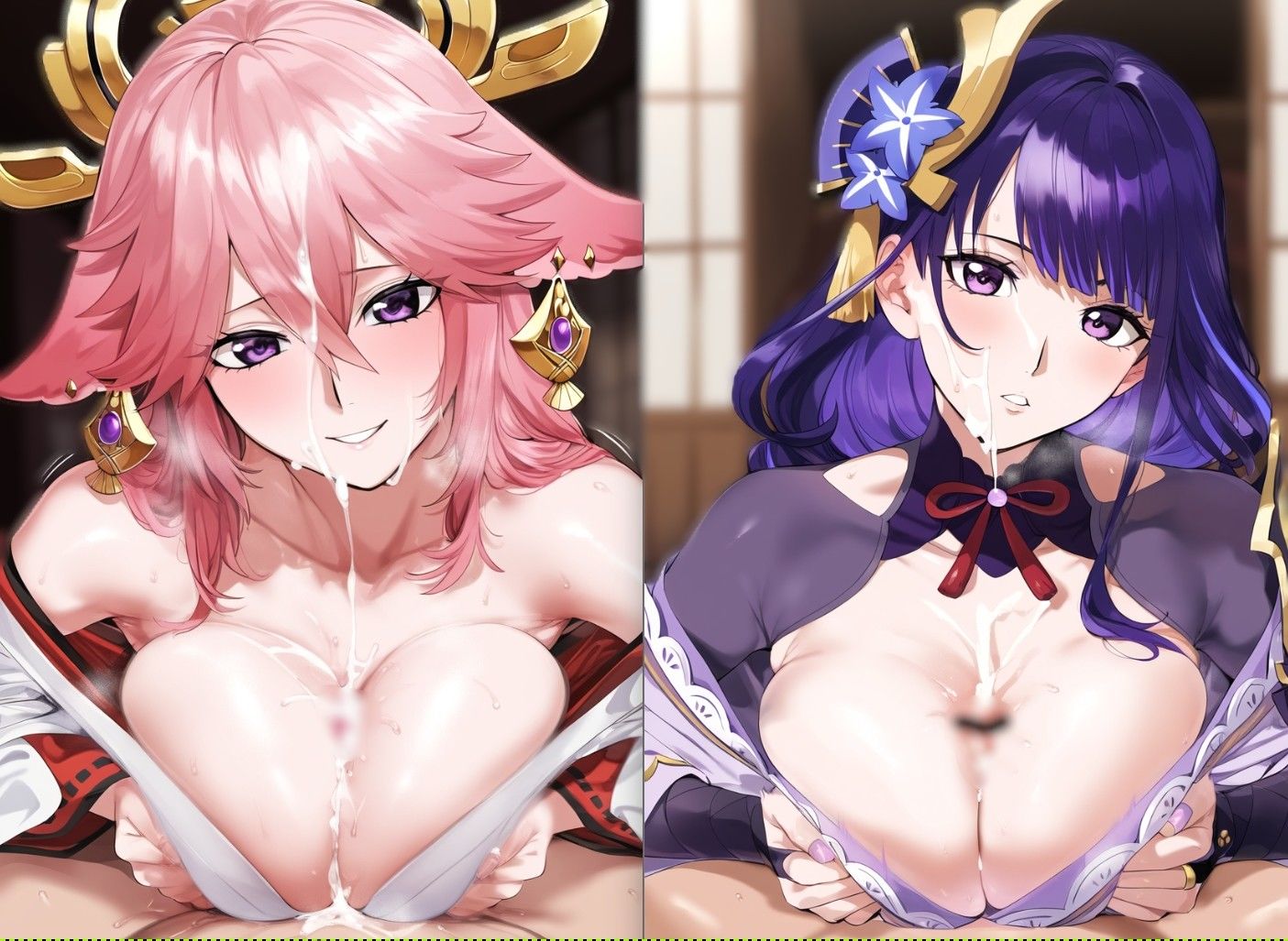 サンプル画像2:八〇神子＆雷〇将軍のパイズリ(AIパイズリ専門店) [d_668827]