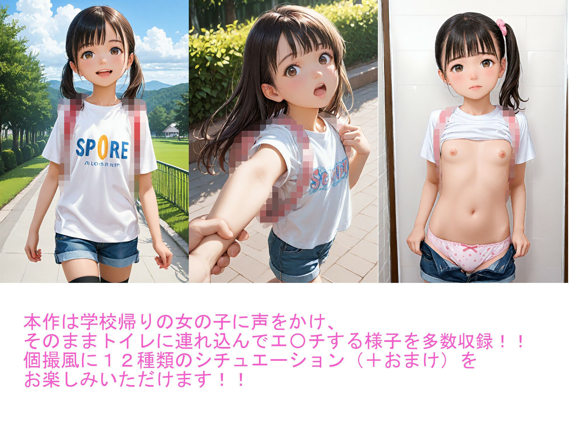 ニーハイ娘とトイレでいけない遊び サンプル画像 3