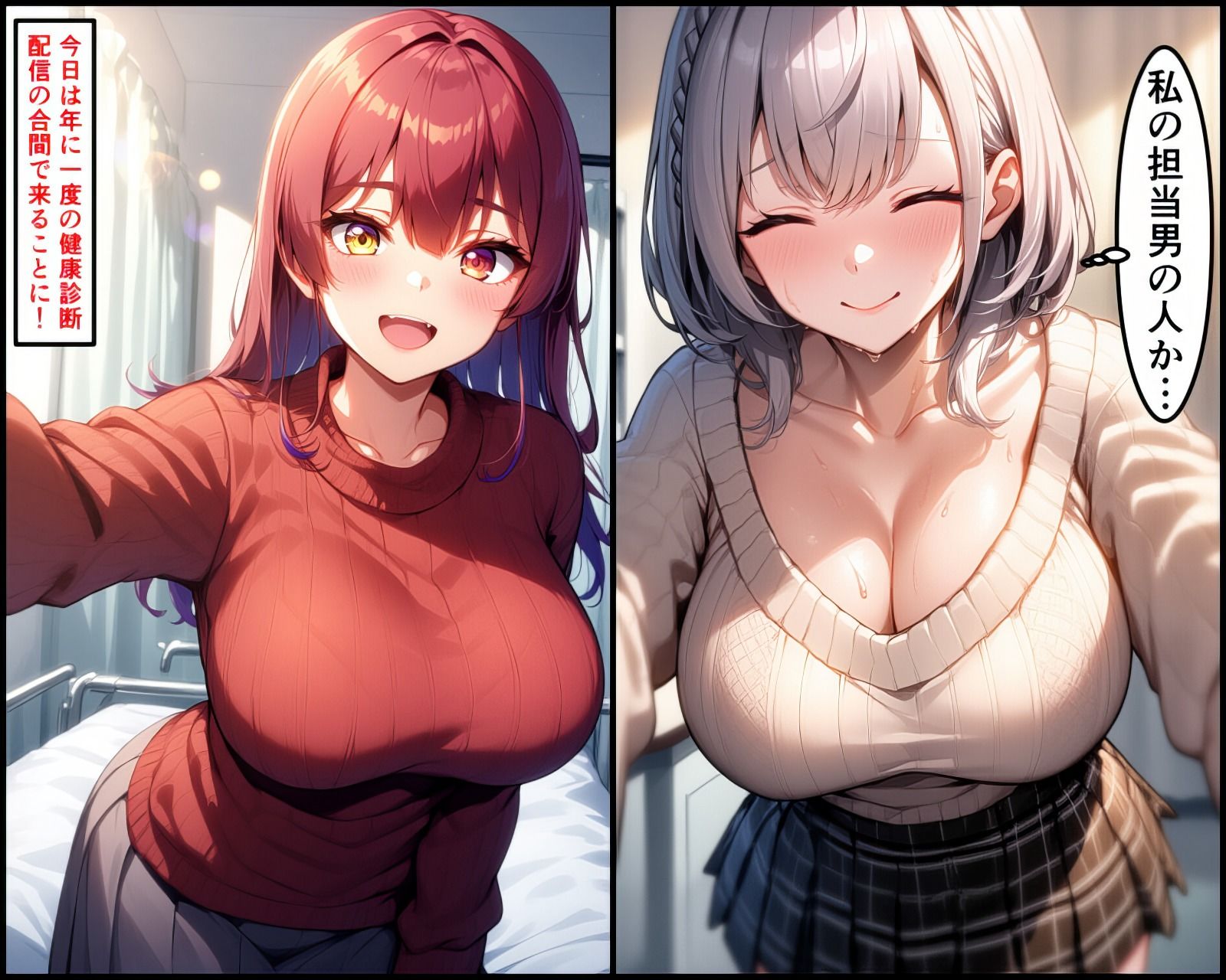 サンプル画像1:【セット販売】セクハラ健康診断を受ける白銀ノエル  宝鐘マリンはファンに身体測定されてしまう！(ラララ) [d_669146]