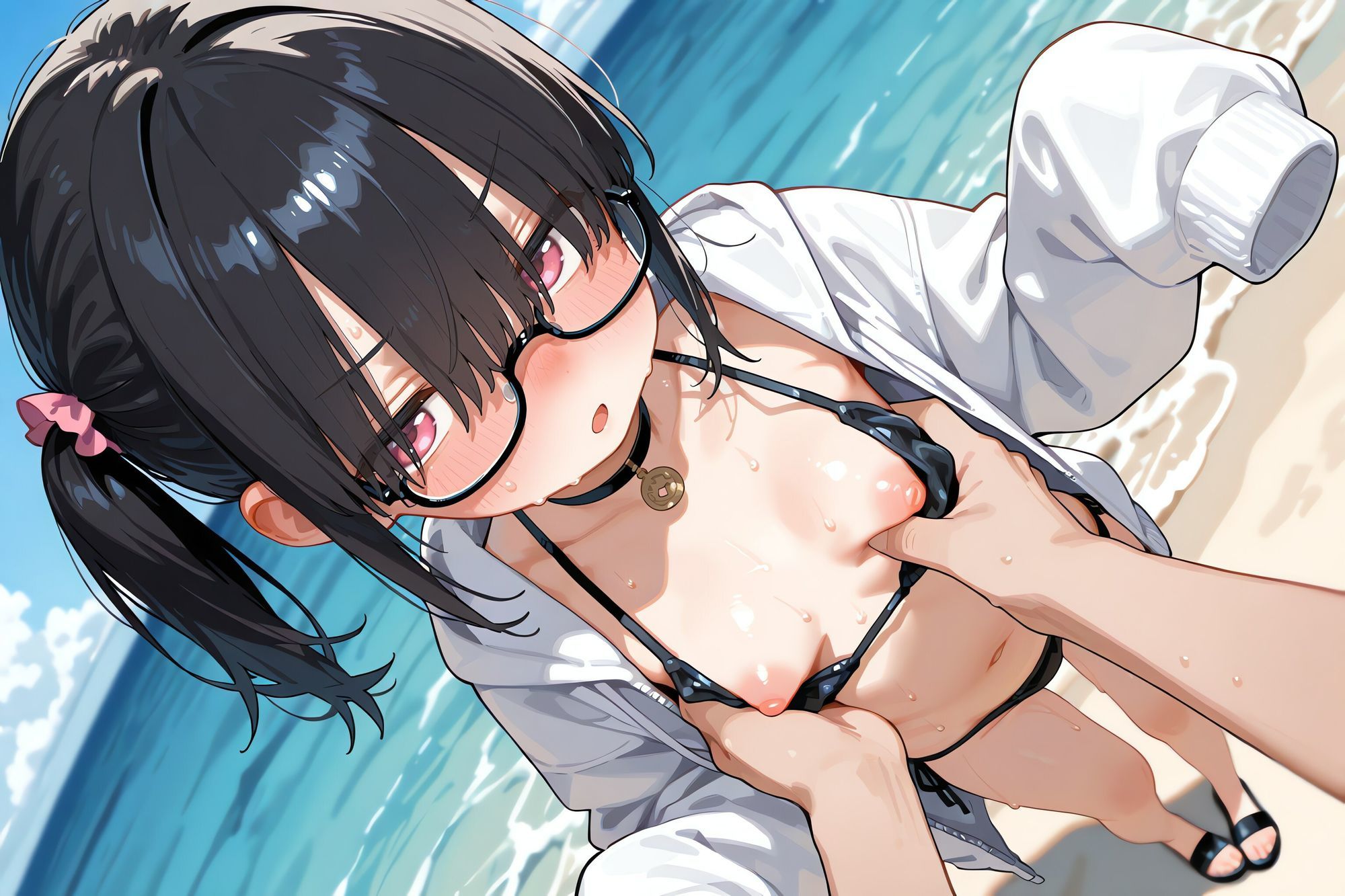 陰キャ少女に水着パーカーを着せて乳首責めしました。 画像2