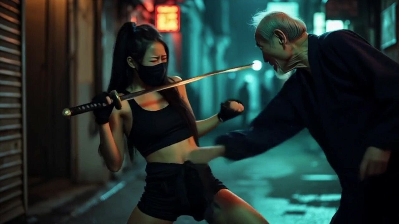 サンプル画像2:女剣士リョナシリーズ1  剣豪4姉妹vs老人剣士集団(AI Battle Ryona) [d_669654]