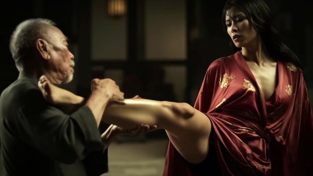 サンプル画像6:女剣士リョナシリーズ1  剣豪4姉妹vs老人剣士集団(AI Battle Ryona) [d_669654]