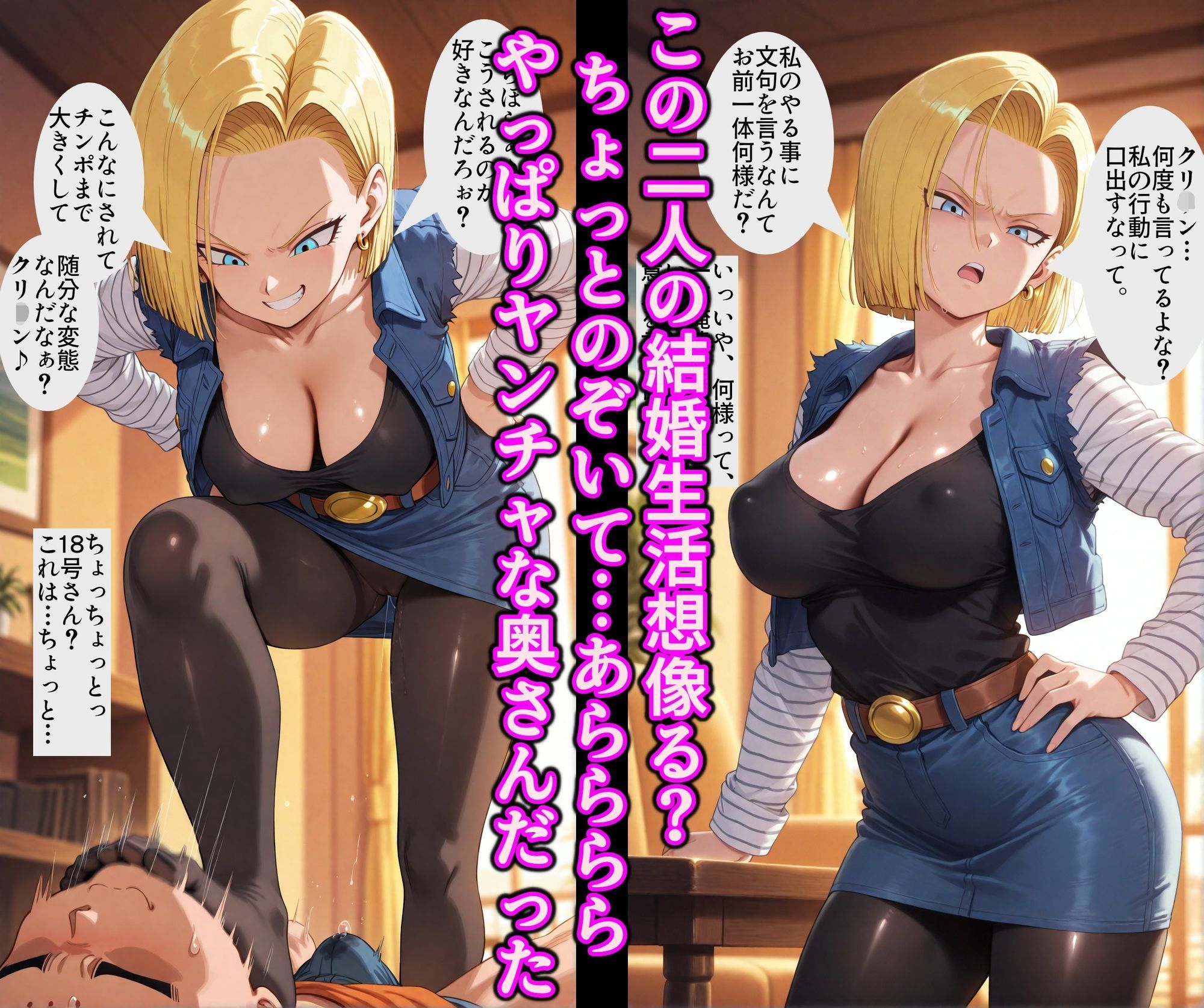 サンプル画像1:不倫したり旦那にワカラせられたりメチャクチャ惨めに犯●れる淫乱化乳首スイッチ付き人◯人間18号(アヘ顔好き集まれ！！ぬき処・朱作) [d_669904]