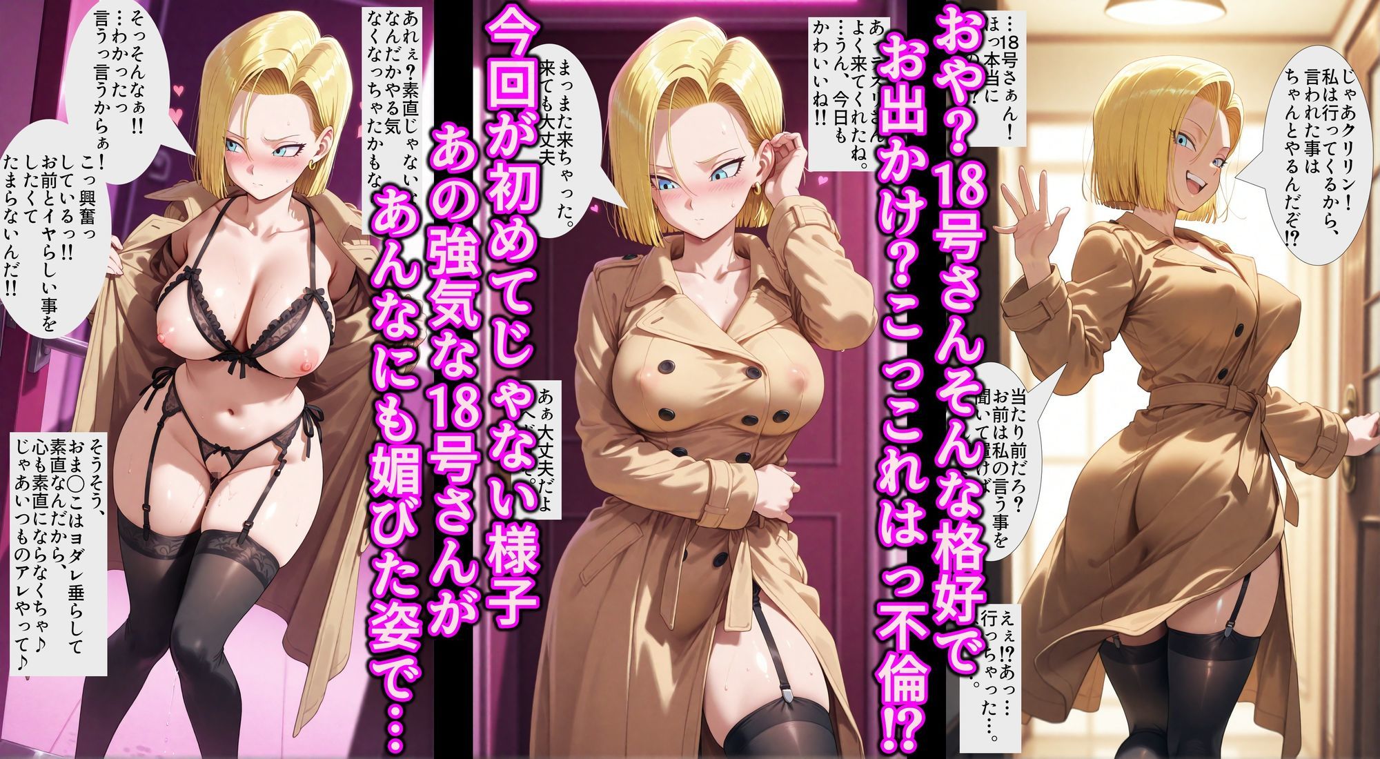 サンプル画像2:不倫したり旦那にワカラせられたりメチャクチャ惨めに犯●れる淫乱化乳首スイッチ付き人◯人間18号(アヘ顔好き集まれ！！ぬき処・朱作) [d_669904]