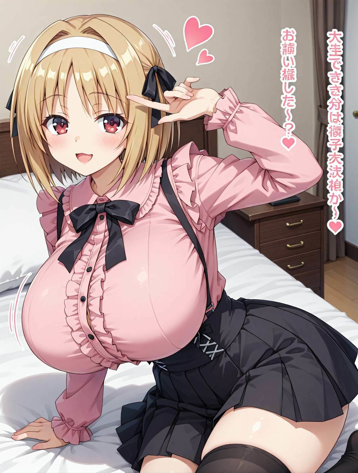 サンプル画像1:爆乳な地雷系  ぶりっ子ビッチ櫛田◯梗とらぶらぶえっち！CG集(ようこそシンプルえーあいへ) [d_670048]