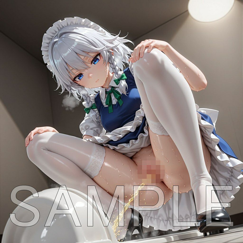 サンプル画像1:十六夜咲夜和式放尿(はいいろ) [d_670322]