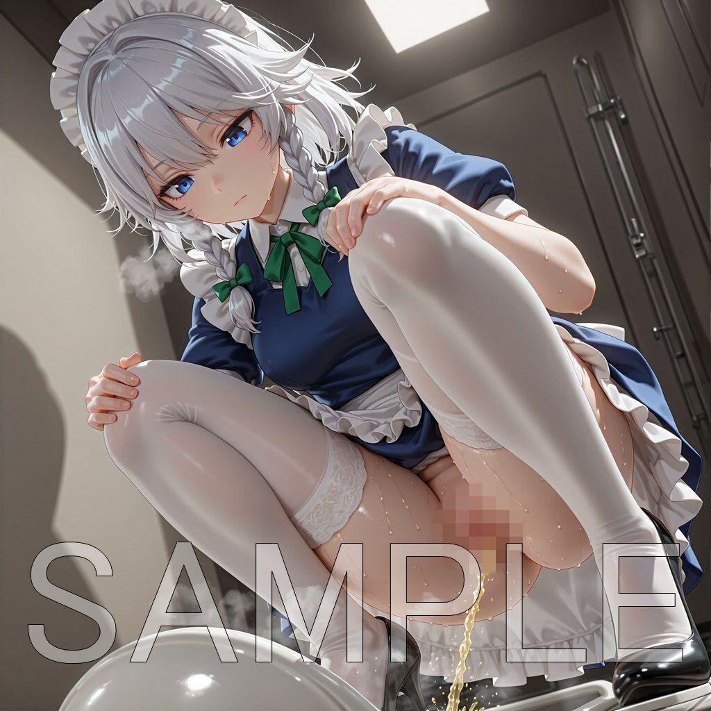 サンプル画像2:十六夜咲夜和式放尿(はいいろ) [d_670322]