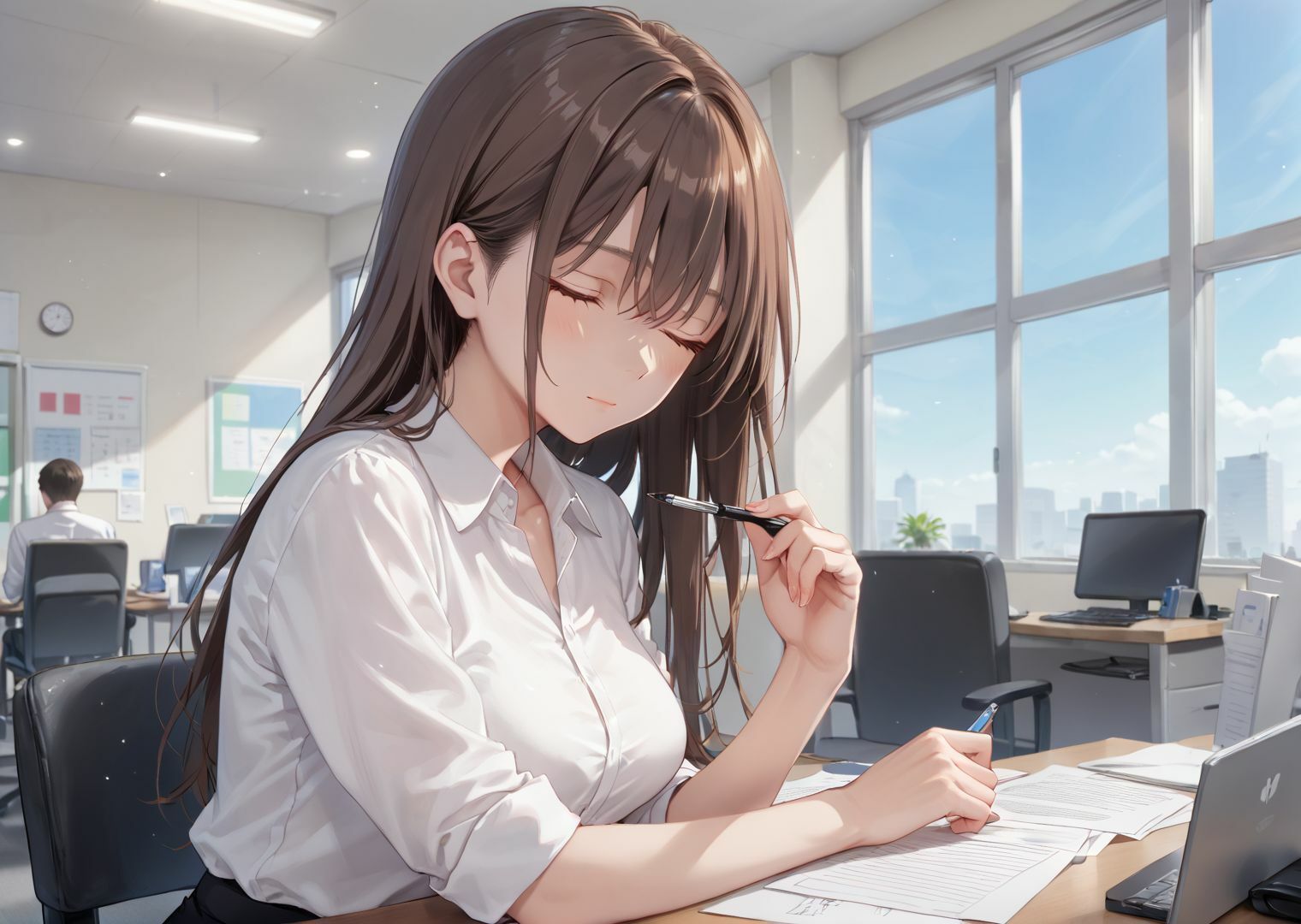 サンプル画像1:会社でこんな卑猥なことするなんて先輩ってやっぱり変態なんですね・・・(パラダイス夢乃國) [d_670775]