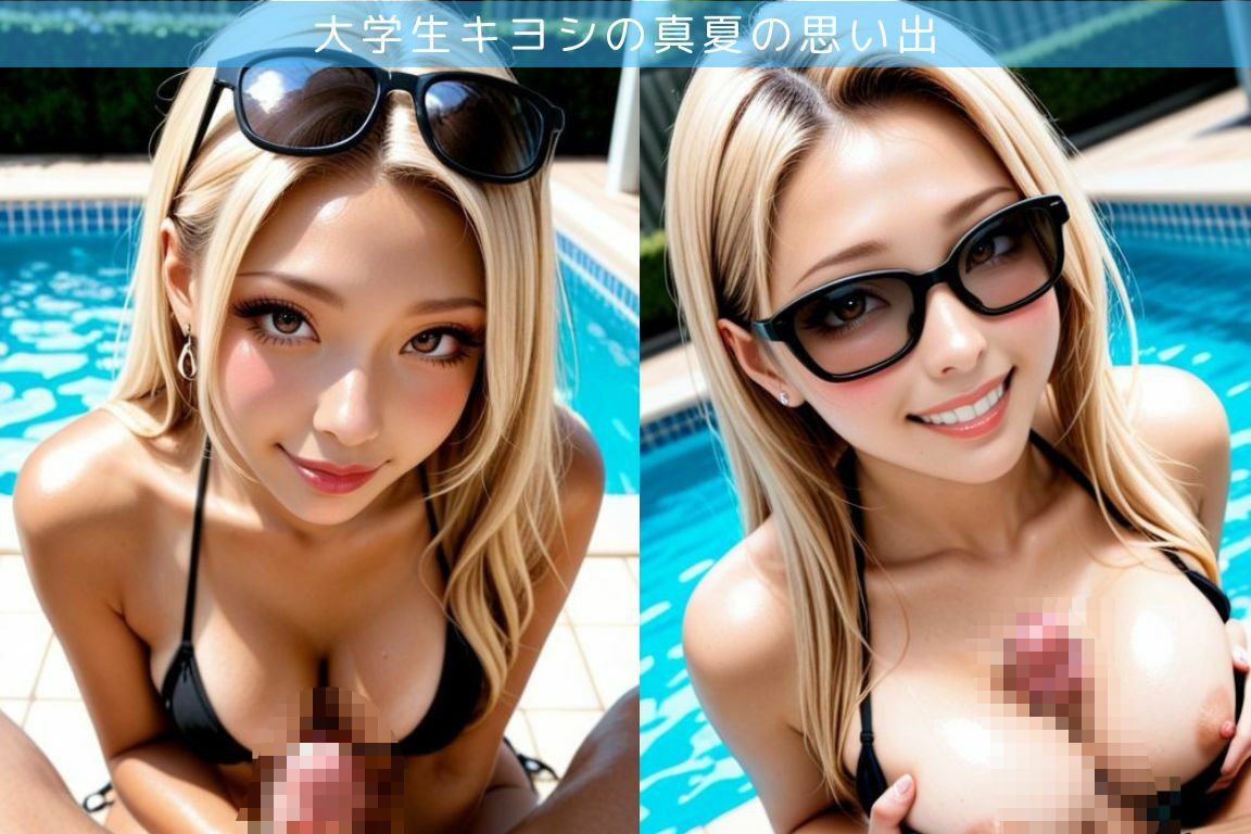 サンプル画像2:ギャルのいとことプールでエッチ三昧の巻(AI妄想撮影会) [d_670820]