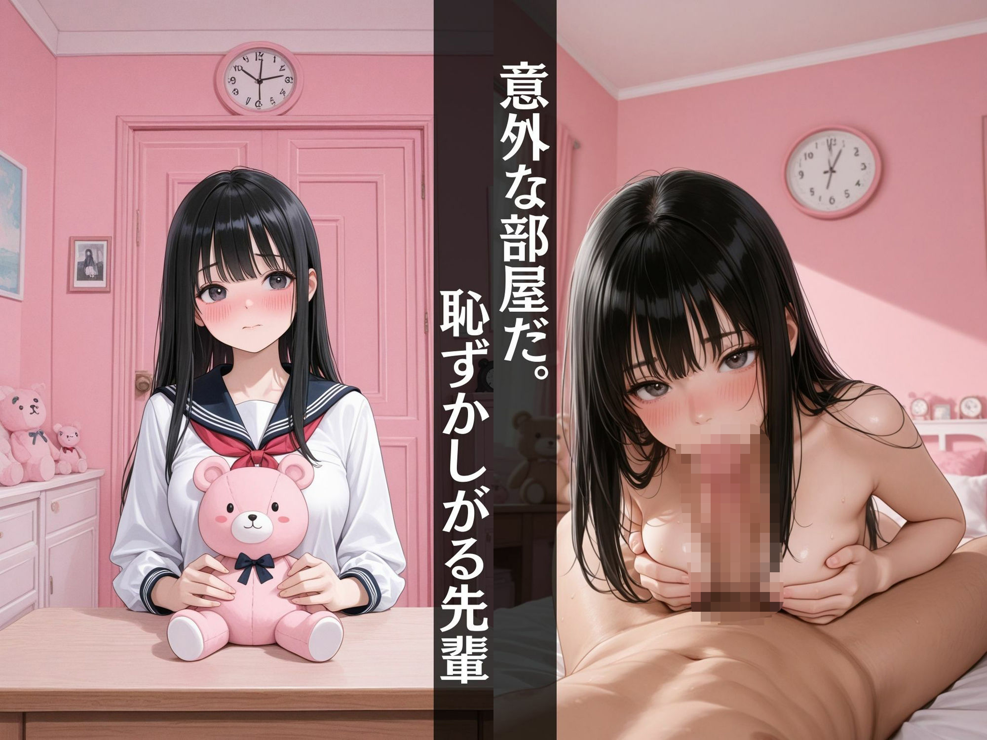 サンプル画像5:【せんぱい】  憧れの先輩が絶叫潮吹き！〜招かれた意外に可愛い部屋〜(性の訓練所) [d_670887]