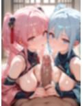 巨乳くノ一とハーレムエッチ