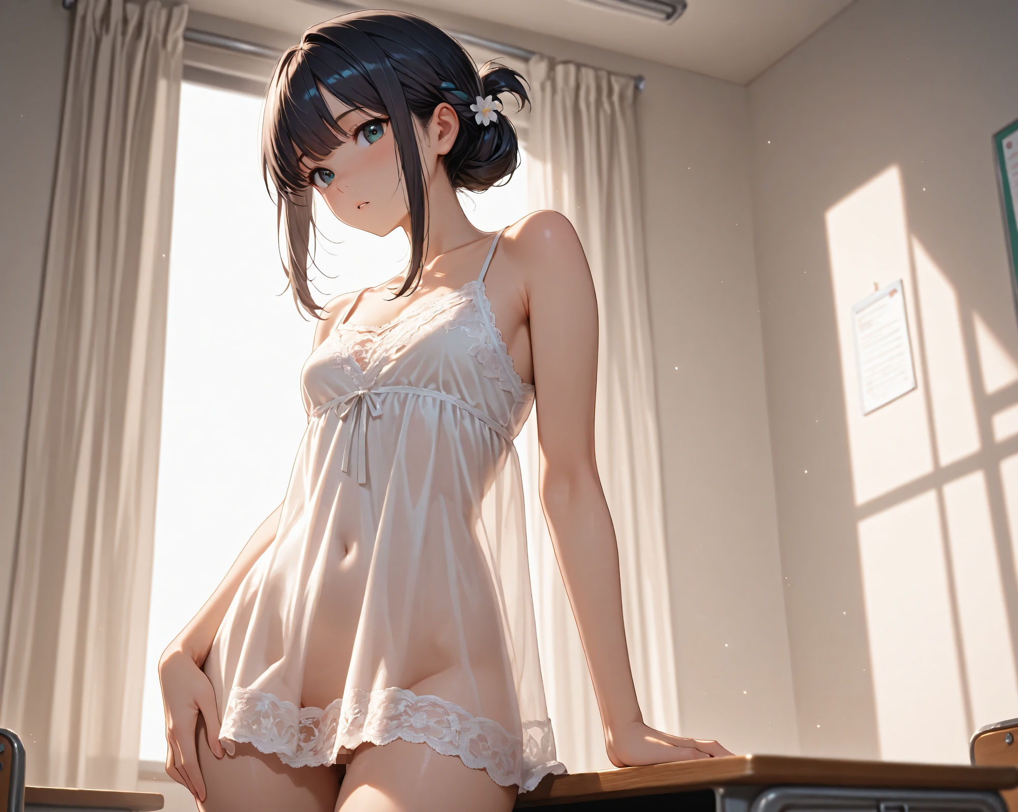 サンプル画像1:女子校生えちえち白のレース下着(にゃんてえっちなんだ) [d_671155]