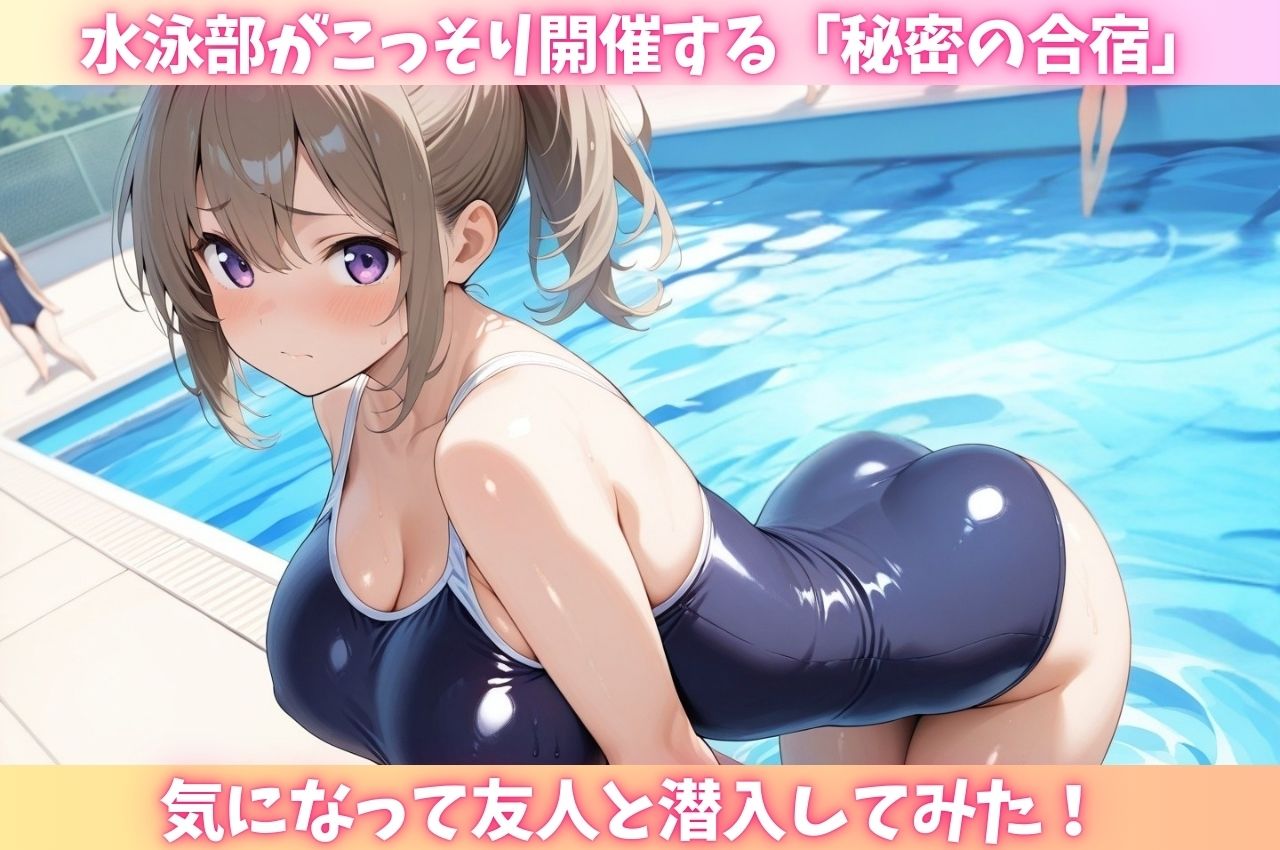 サンプル画像1:えっちなスク水女子の秘密の合宿に潜入しヤリまくれる話(おっぱいJK団) [d_671615]