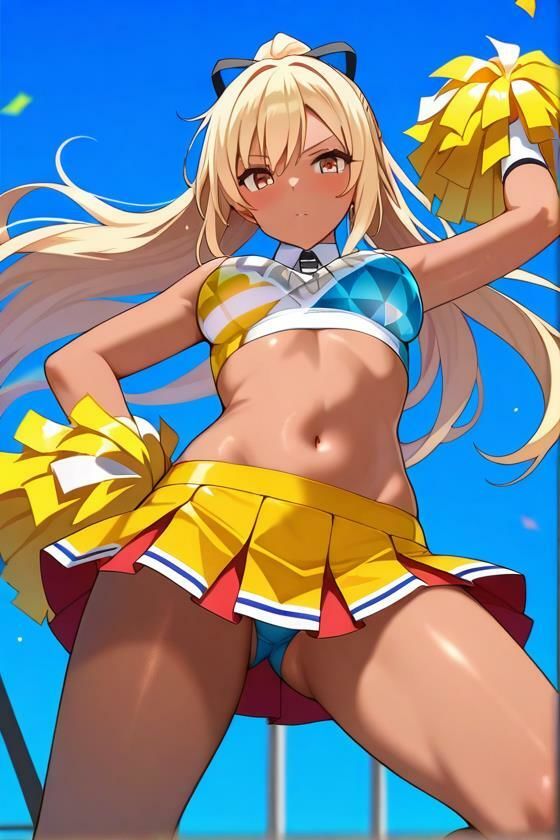 サンプル画像3:チア嬢の柔らかみ   3(美女の中指) [d_671759]